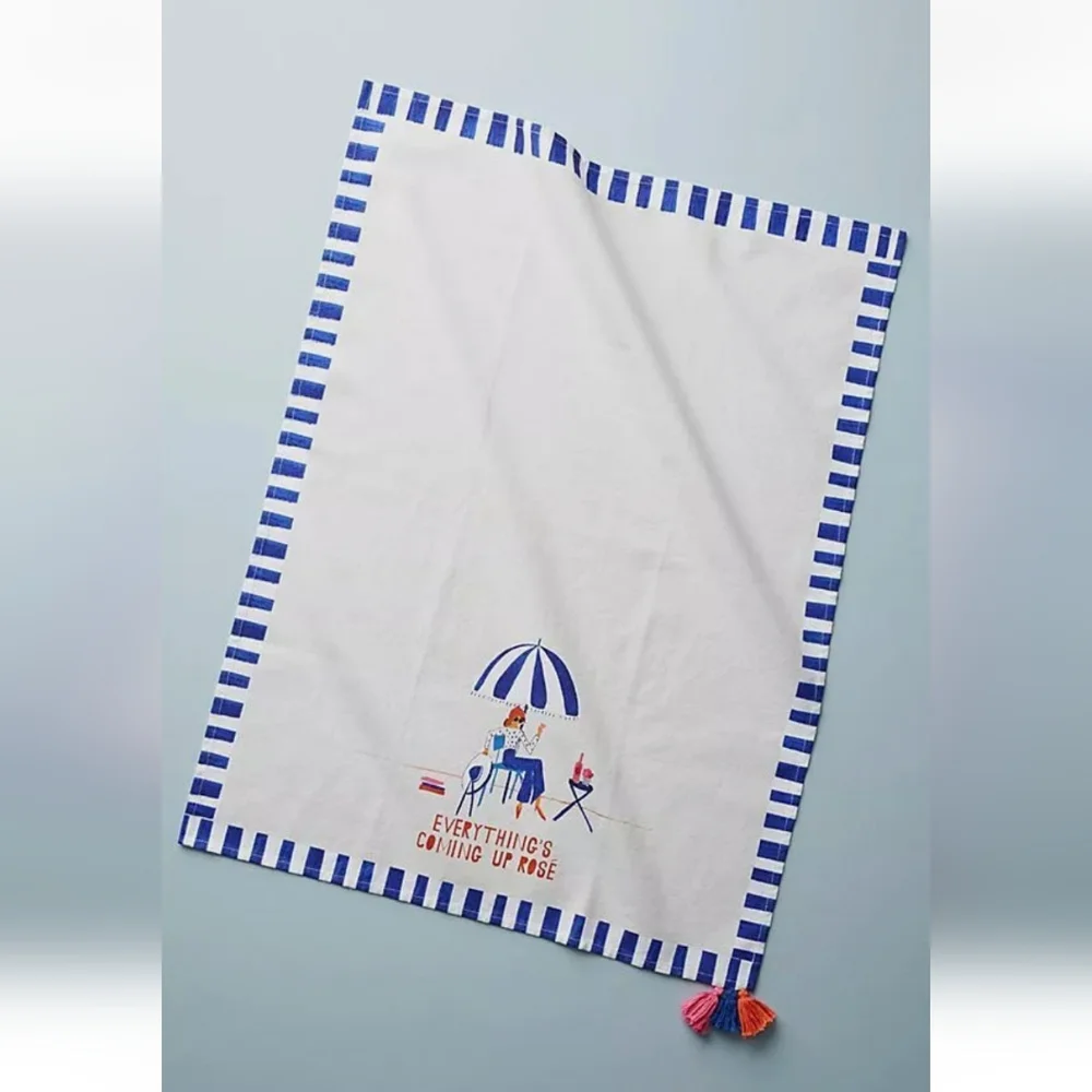 NWT Anthropologie x Mr Boddingtons Everything's Coming Up Rosè Dish Towel